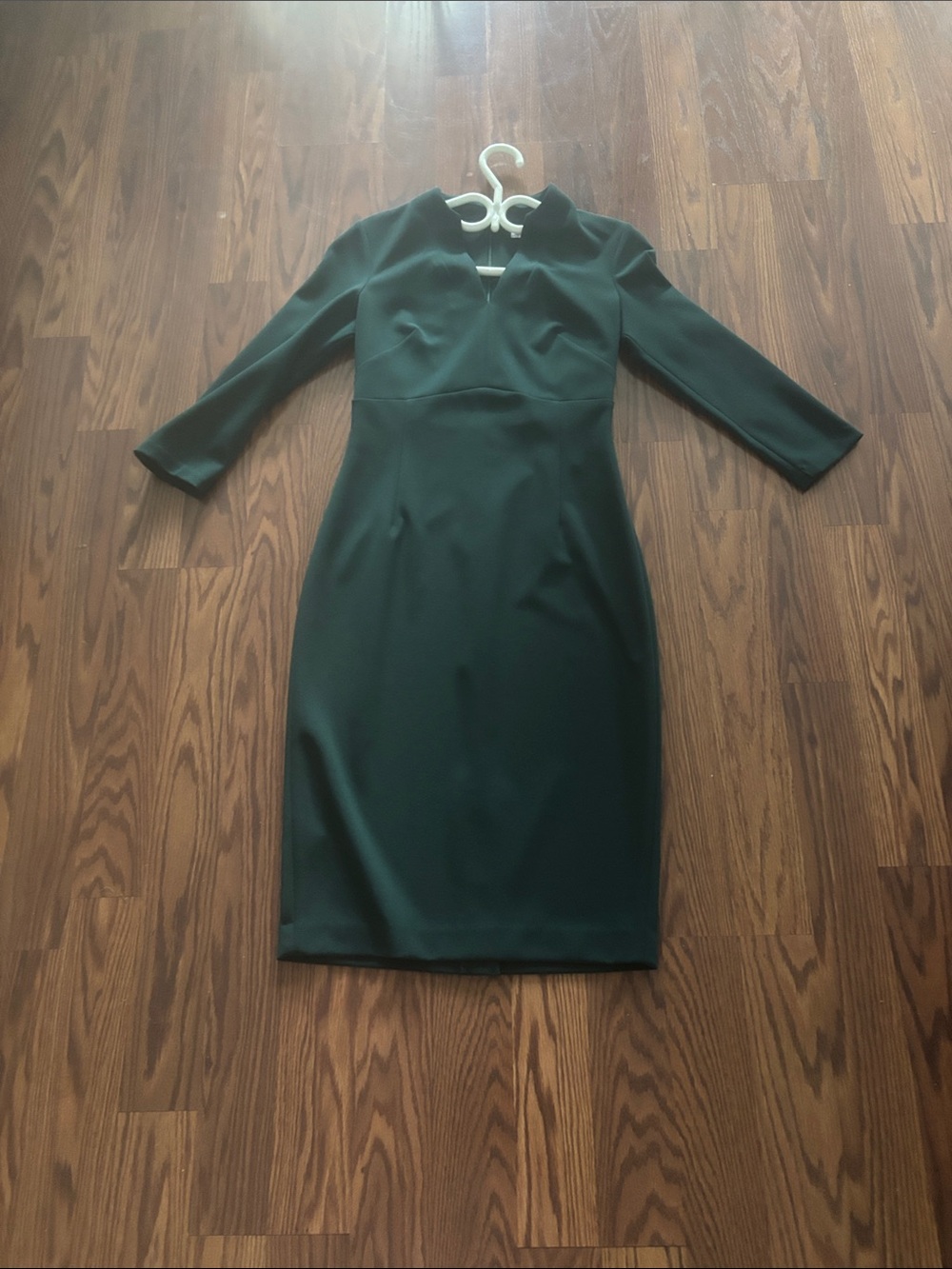 Calvin Klein Forest Green Long Sleeve Sheath Dress